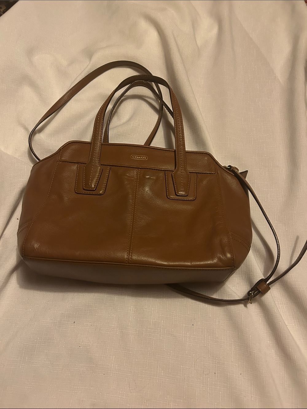 Coach Tan Leather Shoulder Satchel